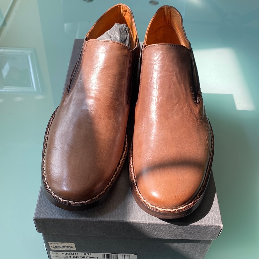 John varvatos  brown leather shoes men 9.5